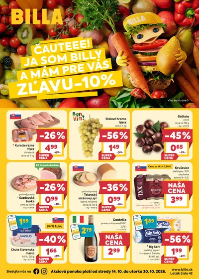 Billa leták od 14. 10. 2026