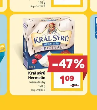 Král sýrů Hermelín rôzne druhy 120 g