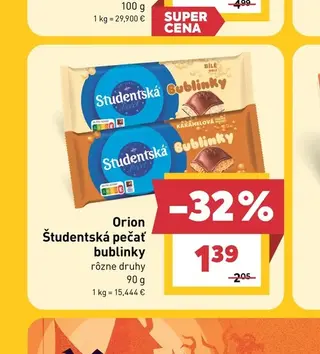 Orion Študentská pečať bublinky 90 g