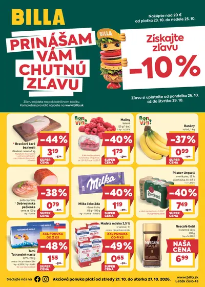 Billa leták od 21. 10. 2026