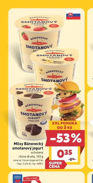 Milsy Bánovecký smotanový jogurt ochutený 145 g