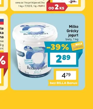 Milko Grécky jogurt biely 1 kg