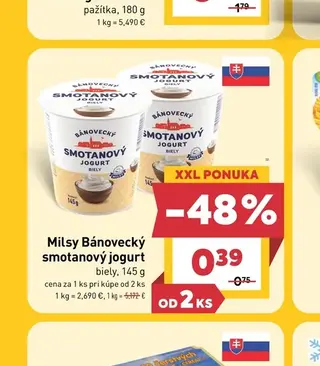 Milsy Bánovecký smotanový jogurt biely 145 g