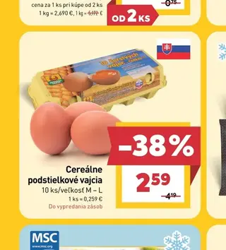 Cereálne podstielkové vajcia 10 ks M–L