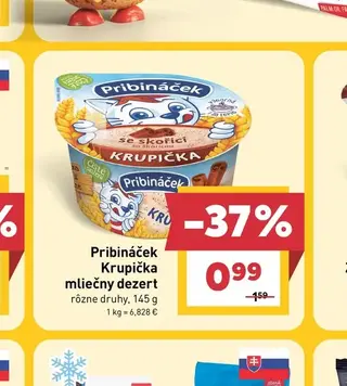 Pribináček Krupička mliečny dezert 145 g