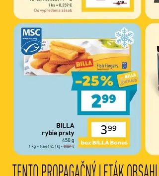 BILLA rybie prsty 450 g