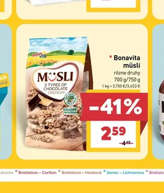 Bonavita müsli 700 g/750 g