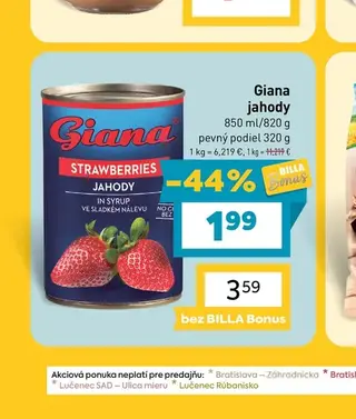 Giana jahody 850 ml/820 g