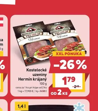 Kostelecké uzeniny Hermín krájaný 100 g