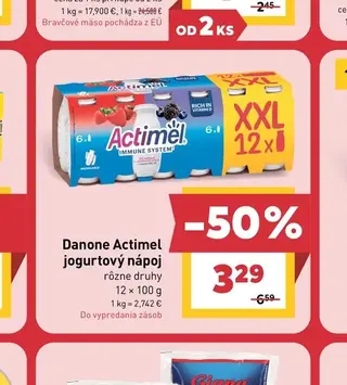 Danone Actimel jogurtový nápoj 12 × 100 g