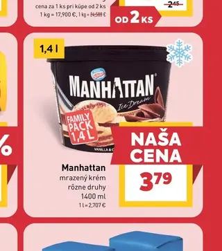 Manhattan mrazený krém 1400 ml