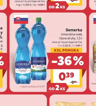Gemerka minerálna voda 1,5 l