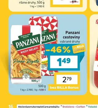 Panzani cestoviny 500 g