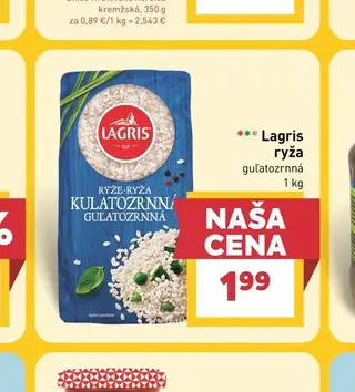 Lagris ryža guľatozrnná 1 kg
