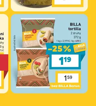 BILLA tortilla 372 g