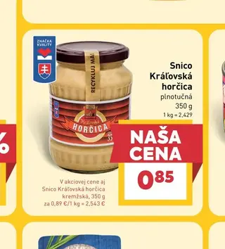 Snico Kráľovská horčica plnotučná 350 g