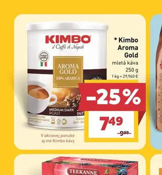 Kimbo Aroma Gold mletá káva 250 g