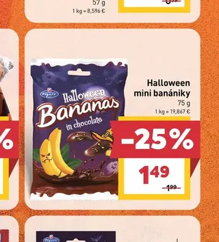 Halloween mini banániky 75 g