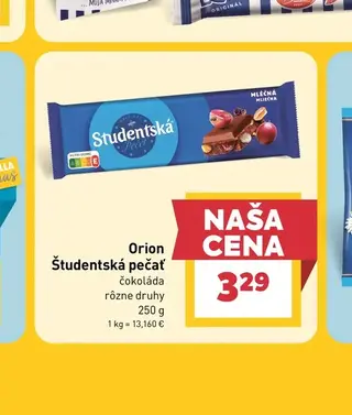 Orion Študentská pečať čokoláda 250 g