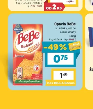 Opavia BeBe sušienky jemné 130 g