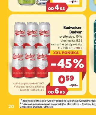 Budweiser Budvar svetlé pivo 10 % 0,5 l