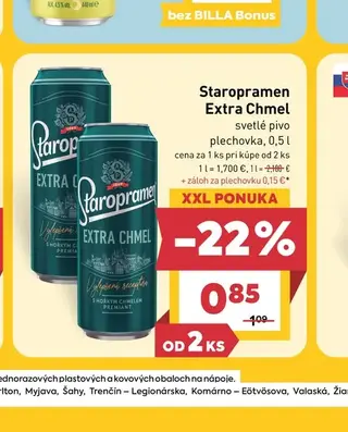 Staropramen Extra Chmel svetlé pivo 0,5 l