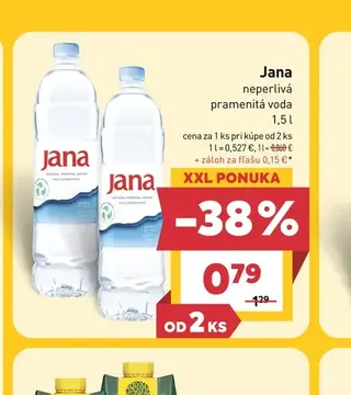 Jana neperlivá pramenitá voda 1,5 l
