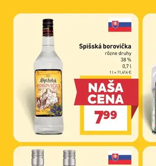 Spišská borovička 38 % 0,7 l