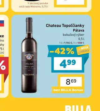 Chateau Topoľčianky Pálava bobuľový výber 0,5 l