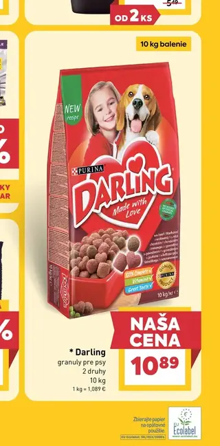 Darling granuly pre psy 10 kg