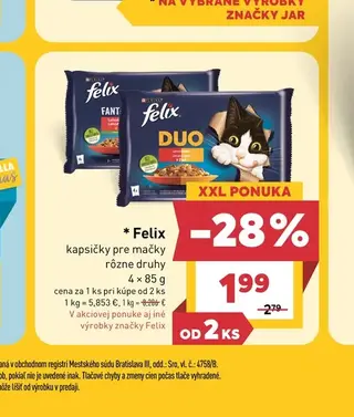 Felix kapsičky pre mačky 4 × 85 g