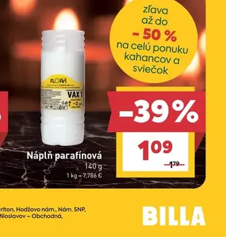 Náplň parafínová 140 g