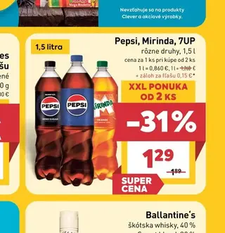 Pepsi, Mirinda, 7UP 1,5 l