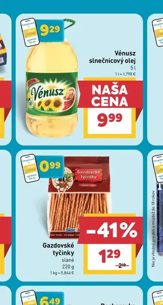 Vénusz slnečnicový olej 5 l