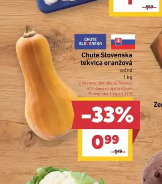Chute Slovenska tekvica oranžová