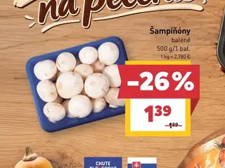 Šampiňóny balené 500 g