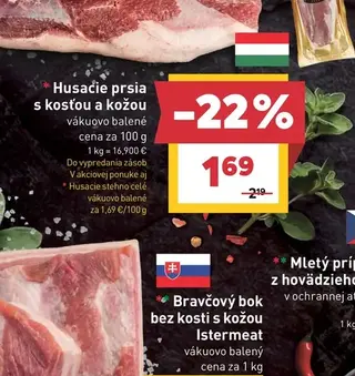 Husacie prsia s kosťou a kožou