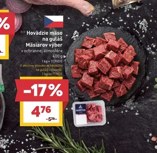 Hovädzie mäso na guláš Mäsiarov výber 400 g