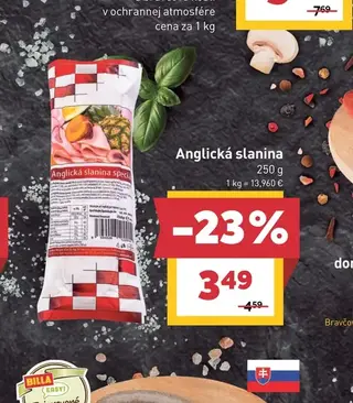 Anglická slanina 250 g
