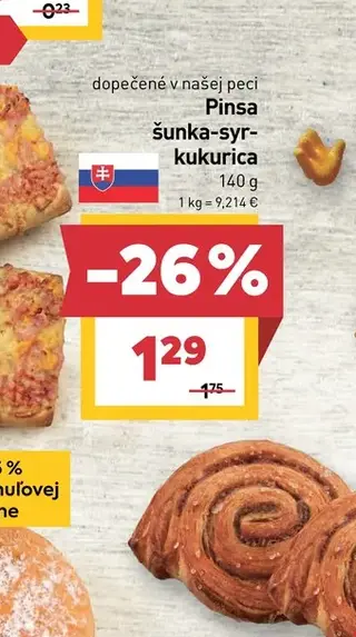 Pinsa šunka-syr-kukurica 140 g