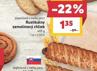 Rustikálny semolinový chlieb 405 g