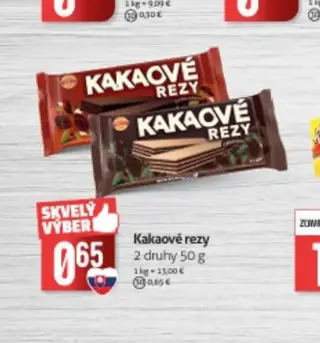 Kakaové rezy 2 druhy 50 g