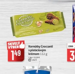 Kornútky Croccanti s pistáciovým krémom 112 g