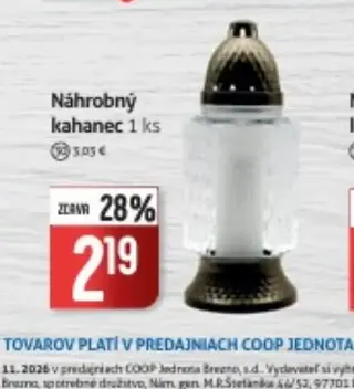 Náhrobný kahanec 1 ks