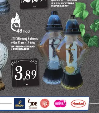 Z48 Sklenený kahanec výška 31 cm, 2 farby
