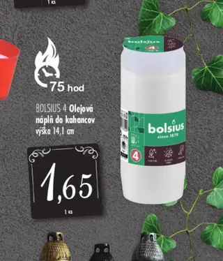 BOLSIUS 4 Olejová náplň do kahancov výška 14,1 cm