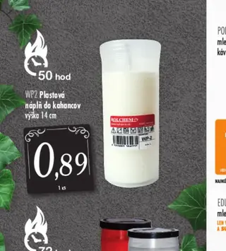 WP2 Plastová náplň do kahancov výška 14 cm