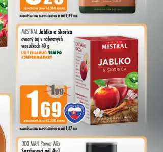 MISTRAL Jablko a škorica ovocný čaj v nálevových vrecúškach 40 g