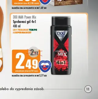 DIXI MAN Power Mix sprchovací gél 4v1 400 ml