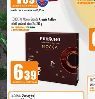 EDUSCHO Mocca Grande Classic Coffee mletá pražená káva 2 x 250 g